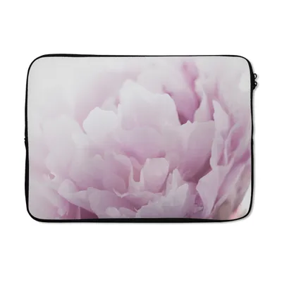 Produktbild von MuchoWow® Laptop Hülle 13 Zoll Nahaufnahme einer rosa Pfingstrose Laptoptasche - Laptophülle - Sleeve - Rundumschutz