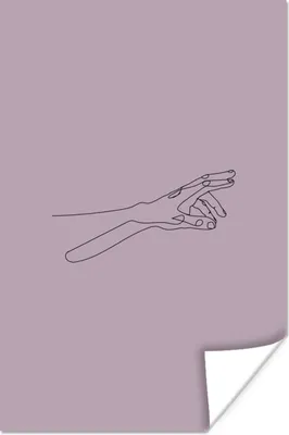 Produktbild von MuchoWow® Poster Hände - Finger - Strichzeichnung 20x30 cm - Papierdruck