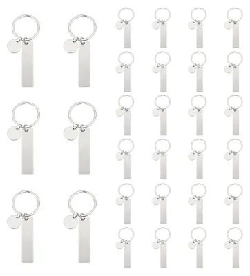 Produktbild von 30 Stück Edelstahl Schlüsselanhänger für DIY Projekte