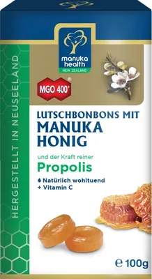 Produktbild von Manuka MGO 400+ Propolis Lutschbonbons - Manuka Health - 100g
