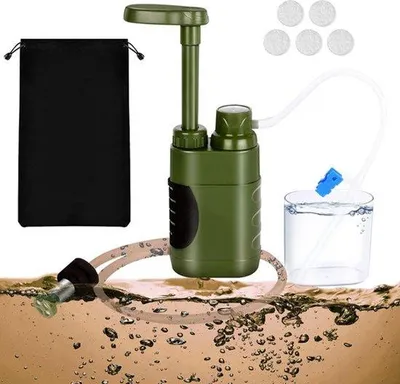 Produktbild von Lebensmittelwasserfilter - Outdoor-Überlebensfilter - 3000L Wasserfilter - BPA-freier Wasserfilter - Überlebens- und Wasserreinigungssatz - Outdoor-Wasserfilter - Survival-Wasserfilter - Wasserpumpen - Wasserfilter-Set - Wasseraufbereitungsanlage - Überlebensausrüstung