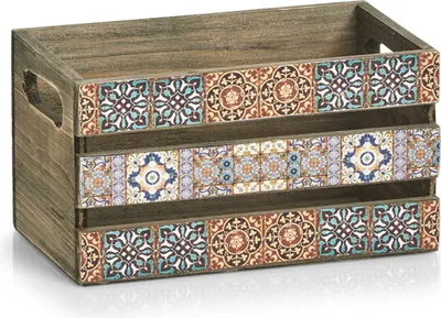 Produktbild von Zeller Present 15191, Aufbewahrungsbox, Mehrfarbig, Holz, Rechteckig, Papier, Sperrholz, Einfarbig, Drinnen