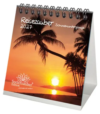 Produktbild von Reisezauber Sonnenuntergänge Tischkalender 10x10cm für 2027 Sonnenuntergänge - Seelenzauber