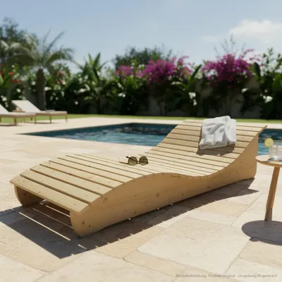 Produktbild von Holzliege Wellenliege Waldsofa Relaxliege Gartenliege "Relax-Gertl" (Fichte) 1-teilig Liegebreite 90cm Himmelsliege