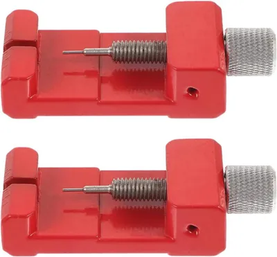 Image de Kit de réparation de montre - Règle de réglage du bracelet - Outil de réglage de la montre - Acier durable - 7 x 3 x 1,5 cm - Rouge