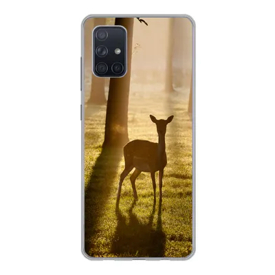 Produktbild von MuchoWow® Handyhülle Schutzhülle Hülle für Samsung Galaxy A51 5G Hirsche - Sonne - Bäume Silikon Softcase Handy Hülle - Abbildung
