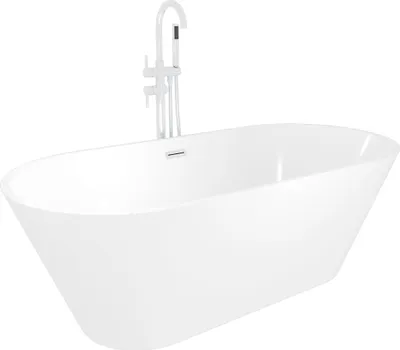 Produktbild von freistehende Badewanne Wanne Acryl F01 170x80cm mit Armatur AF04