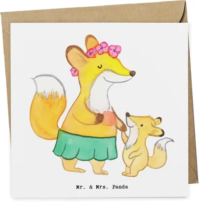 Produktbild von Mr. & Mrs. Panda Grußkarte Mutter Herz - Weiß - Geschenk, Klappkarte, Glückwunschkarte, anlasskarte, doppelkarte, faltkarte