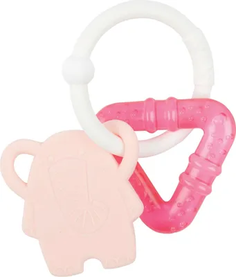 Image de Anneau de dentition rafraîchissant pour bébé, couleur rose, matériau sans BPA