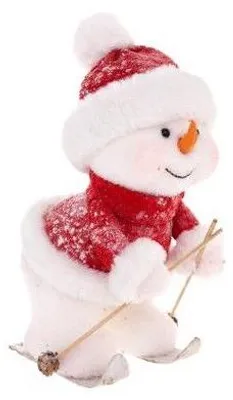 Image de Décoration bonhomme de neige - L 28 cm x l 19 cm x H 37 cm - Ski