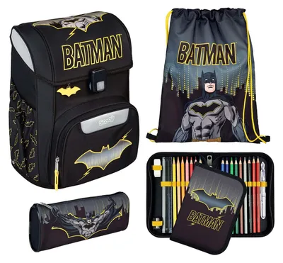 Produktbild von Scooli EasyStart Schulranzen-Set 5-teilig Batman schwarz