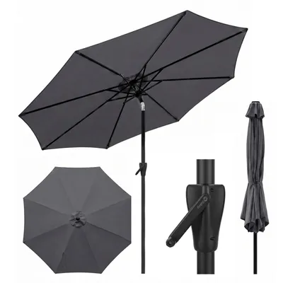 Produktbild von Sekey Sonnenschirm 3 x 3 m Aluminium Gartenschirm mit Kurbel UV-Schutz 50+ Balkonschirm Terrassenschirm