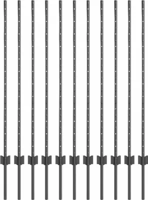 Immagine prodotto di vidaXL Palo di recinzione 11 pezzi grigio 120 cm acciaio