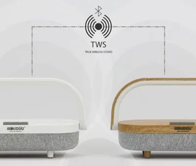 Produktbild von Duduu 10W Weißer Bluetooth-Lautsprecher mit Touch-Lampe und kabelloser Powerbank