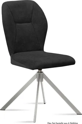 Produktbild von Esszimmerstuhl drehbar (6er-Set) Deandra 51x92x60 Edelstahl/Anthrazit