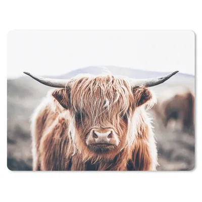 Produktbild von MuchoWow® Mauspad Mousepad Schottischer Highlander - Berg - Hoorn 23x19 cm - Mousepads - Maus Mat - Pad - Mausunterlage - Schreibtischunterlage - Mauspad