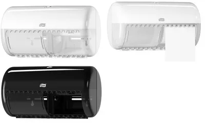 Produktbild von Tork 557008, Rollen-Toilettenpapierspender, Schwarz, Kunststoff, 286 mm, 153 mm, 158 mm