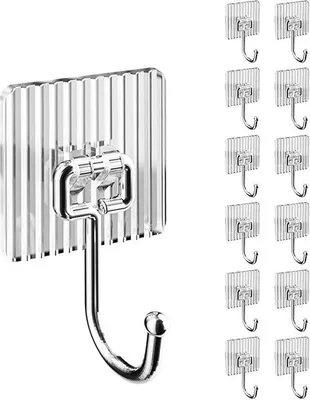 Produktbild von Famanu Selbstklebende Haken Transparent - 12 Stück