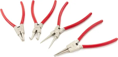 Immagine prodotto di Set pinze per anelli di sicurezza Seeger a becco curvo e dritto interni/esterni , pinze con punte dritte e curve per bloccaggio interno ed esterno ,225 mm, 4 pezzi Hbm