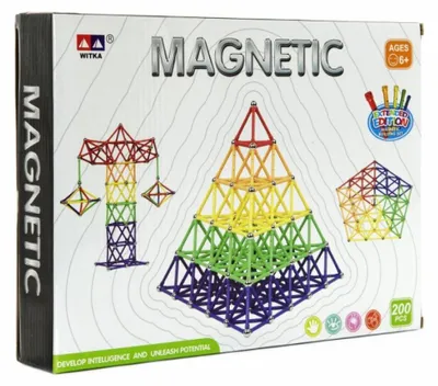 Zdjęcie produktu dla Magnetyczny zestaw konstrukcyjny 200szt w pudełku 30x23x6cm