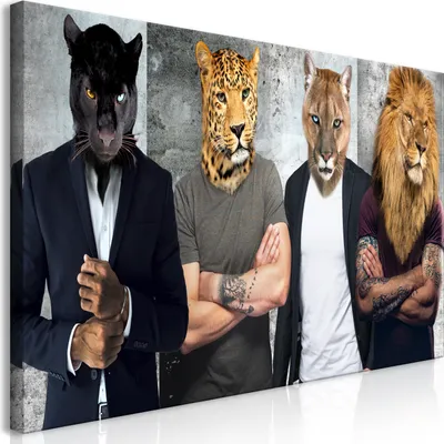 Produktbild von Wandbild Mega XXXL Tiere 250x125 cm Einteiliger XXL-Format Kunstdruck zur Selbstmontage Leinwandbilder moderne Bilder DIY Wanddekoration Wohnung Deko Löwe Leopard Panther h-C-0056-ak-e