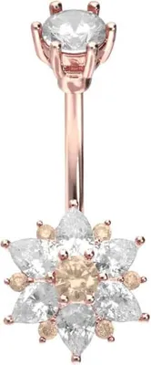 Produktbild von Bauchnabelpiercing Chirurgenstahl Bananabell KRISTALLBLUME