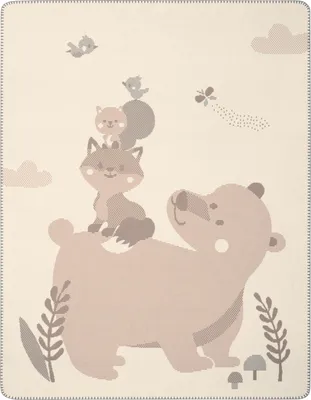 Produktbild von Biederlack Plaid mit Zierstich Lovely & Sweet Foxy&Friends Größe 75 x 100