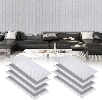 Immagine prodotto di Bettizia 8 pezzi Pannelli acustici pannelli fonoassorbenti autoadesivi Pannello murale ad alta densità Grigio chiaro