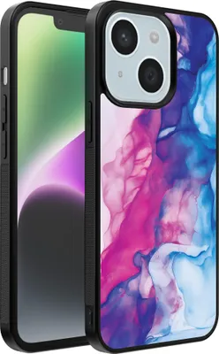 Produktbild von Smartphonica Telefon Fall geeignet für iPhone 14 Plus mit rosa blau Marmor Print - TPU Backcover Fall Rose blau Marmor Design