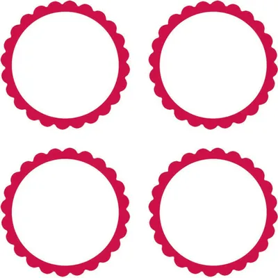 Produktbild von 20 selbstklebende Etiketten mit Blütenrand rot