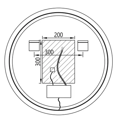 Produktbild von LED Lichtspiegel 8232-2.0 Rund - Aluminiumrahmen - Schwarz matt - Digitaluhr - Größe wählbar, Spiegel rund (Durchmesser):Ø 60cm