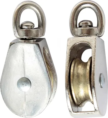 Produktbild von Seilrolle Blockseilrolle mit Wirbel Metallrolle 1/2" Blockrolle Vernickelt