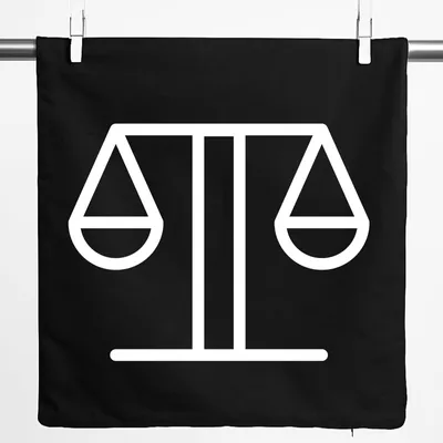 Produktbild von Huuraa Kissenbezug Waage Sternzeichen Symbol 40x40cm Black Baumwolle Dekokissenbezug Geschenkidee