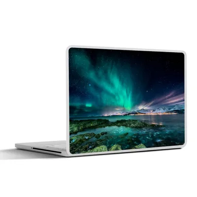 Produktbild von MuchoWow® Laptop Aufkleber Sticker Cover Nordlichter - See - Norwegen 32.5x23.5 cm - Sticker für Laptop - Selbstklebend