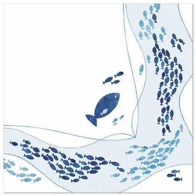 Produktbild von Servietten "ROYAL Collection" 1/4-Falz 40 cm x 40 cm "Fish"