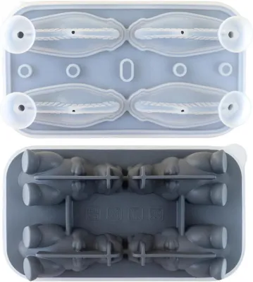 Imagen del producto de Molde para hacer cubitos de hielo con forma de dinosaurio, silicona 3D, 2 unidades, para hacer cubitos de hielo grandes, ideales para bebidas