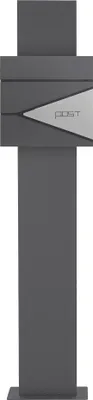 Produktbild von ML-Design Briefkasten mit Zeitungsfach, 37x37x11 cm, Anthrazit/Silber, inkl. Ständer