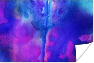 Produktbild von MuchoWow® Poster Aquarell - Blau - Farbton - Violett 120x80 cm - Bilder