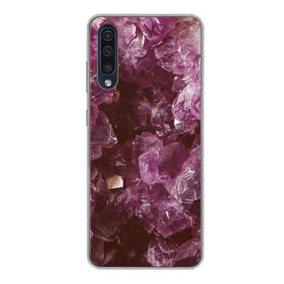 Produktbild von MuchoWow® Handyhülle Schutzhülle Hülle für Samsung Galaxy A50 Edelsteine - Amethyst - Kristalle und Edelsteine Silikon Softcase Handy Hülle - Mobiltelefonhülle