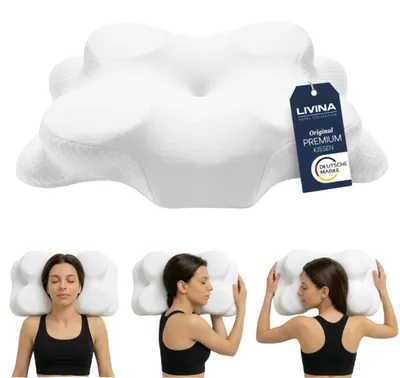 Produktbild von Livina Home Nackenstützkissen Premium ergonomisch, 2er-Set, grau