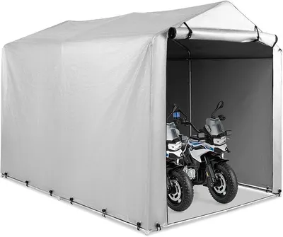 Produktbild von Zeltgarage, Garagenzelt 218 x 160 x 164 cm, Wasserdichtes Lagerzelt mit Reißverschlusstür, Metallrahmen, Fahradgarage Fahrradschuppen Aufbewahrungsgarage Gerätezelt Gerätehaus inkl. Erdspieße