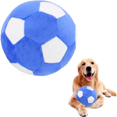 Produktbild von Interaktives Hundespielzeug Fußball, Plüsch Knisterball, 18 cm, für mittelgroße und große Hunde