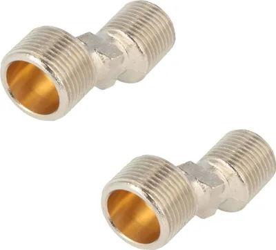 Produktbild von tecuro S-Anschluss Set für Wandarmaturen 3/4 x 1/2 Zoll, Messing verchromt