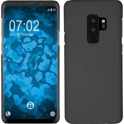 Produktbild von PhoneNatic Case kompatibel mit Samsung Galaxy S9 Plus - Hülle schwarz gummiert Hard-case Cover