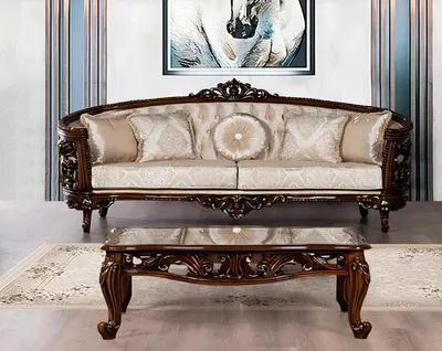 Produktbild von Dreisitzer Sofa 3 Sitz Klassische Möbel Sofas Stoff Stil Barock Rokoko Luxus Neu
