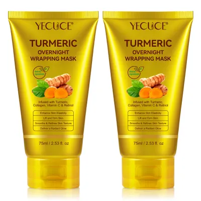 Produktbild von Kollagen Maske Nachtmaske Gesicht Wrapping Mask mit Retinol Vitamin C Kurkuma, 2x 75ml