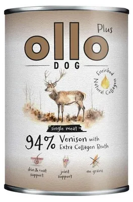 Produktbild von OLLO Plus Collagen Deer - Nassfutter für Hunde - 400g