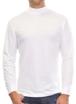 Ragman Stehkragen-Shirt langarm in weiß