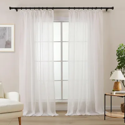 Imagen del producto de Cortinas blancas con encaje, juego de 2, 175 cm