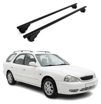 Image de Barres de toit Transversales pour Kia Clarus Break 1998-2001 Acier Noir 2Pcs, Image générée par une IA